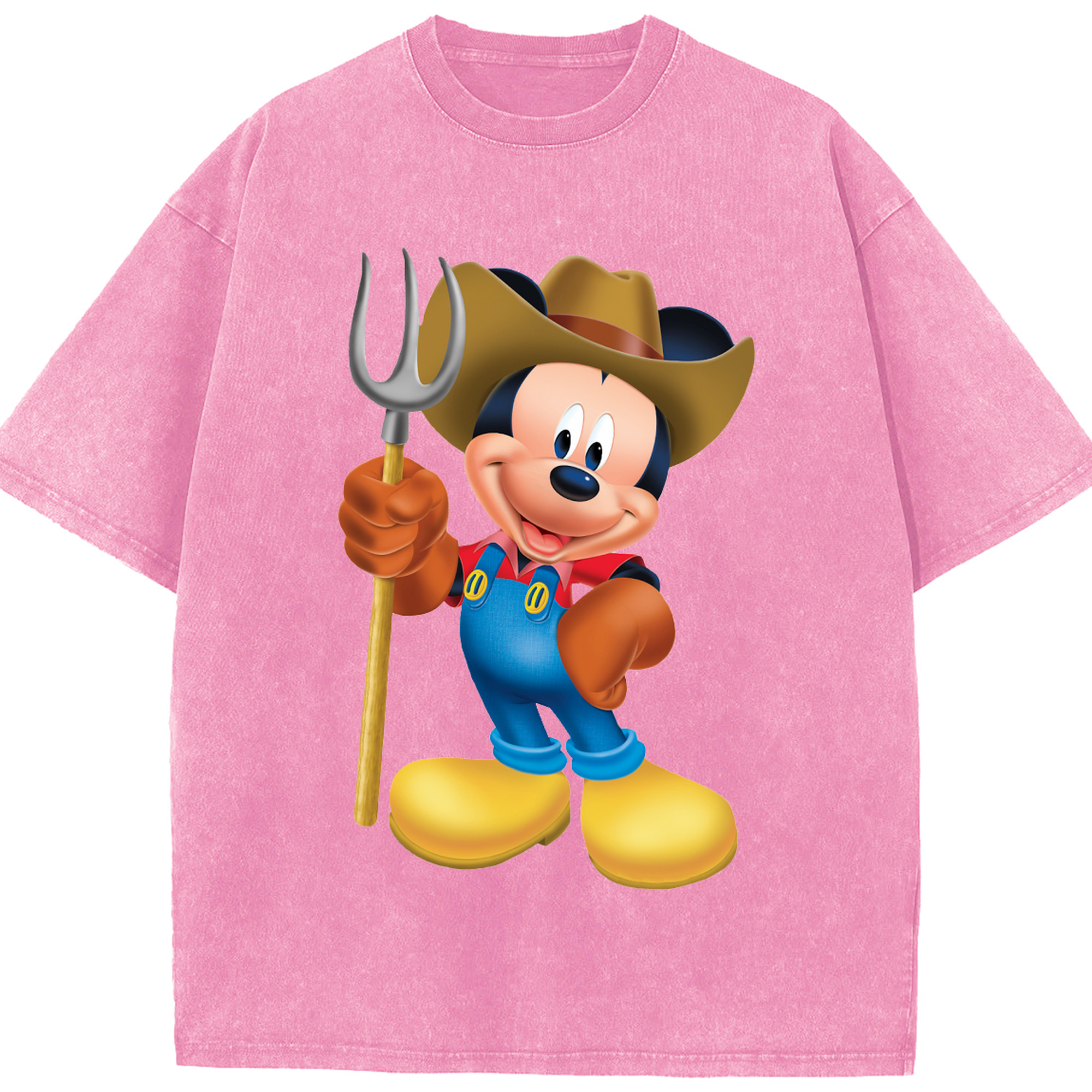（画像用） ミッキーマウス Mickey Mouse 綿100% ヴィンテージ風 半袖Tシャツ（フロントプリント）